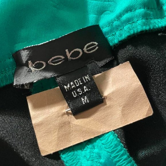 Green Strapless Dress Vtg bebe - Picture 3 of 3